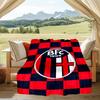 1 Stück AC Mailand Fußballverein Aufdruck Weiche Flanelldecke Überwurf für Schlafzimmer Wohnzimmer Sofa Camping Reise Fan Geschenke Weihnachtsgeschenke