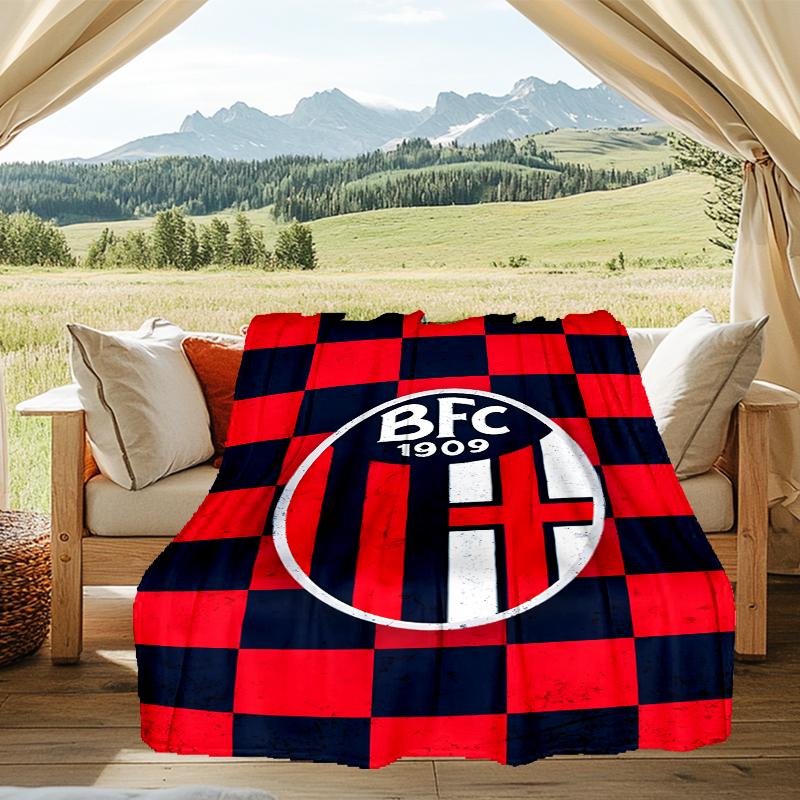 1 Stück AC Mailand Fußballverein Aufdruck Weiche Flanelldecke Überwurf für Schlafzimmer Wohnzimmer Sofa Camping Reise Fan Geschenke Weihnachtsgeschenke