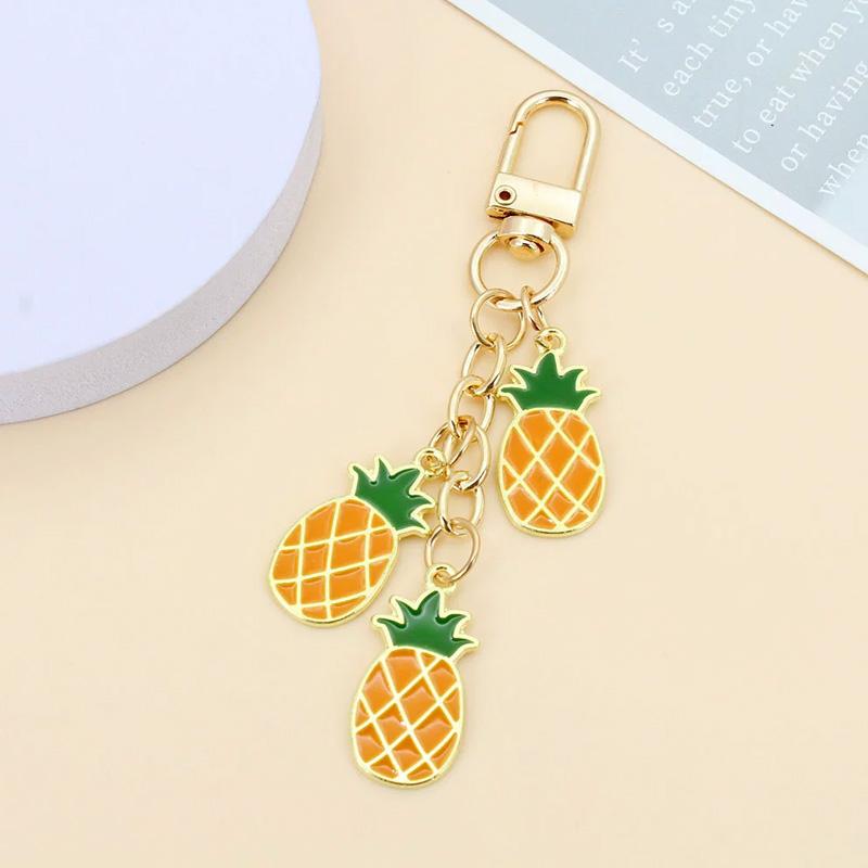 1Pc Strawberries Cartoon Keychain Gift Alloy Cute Bag Pendant Fruit Keychain Apples Keychain H оранжевый