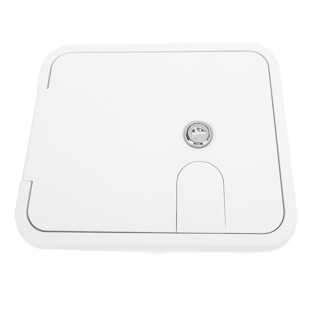 145 X 116mm RV Power Cord Hatch with Stainless Steel Lock and Keys 180 Degree Opening Electrical Access Door for