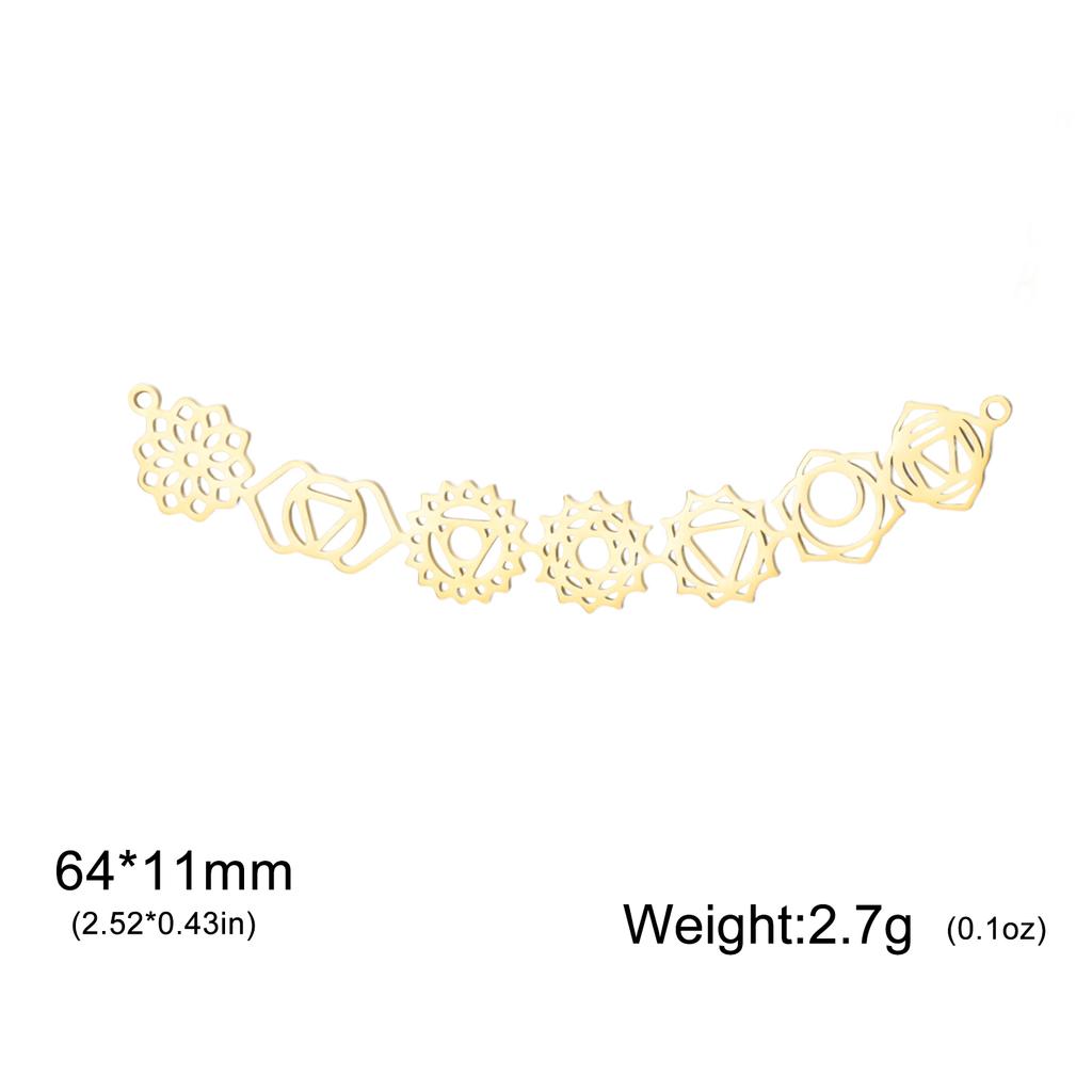 Teamer Yoga 7 Chakra Pendant Charm Stainless Steel Pendant For Women Necklace Bracelet Making Jewelry Valentines Gift