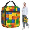 Building Blocks Construction Brick Insulated Lunch Bag for Women Office Cooler Thermal Food Box Tote Lunch Boxes Container