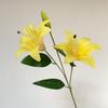 2-Kopf Künstliche Lilienblüten Weiß Real Touch Künstliche Faux-Pflanzen Mehrblütig Rosa Falsche Lilienzweige Wohnzimmer-Dekorationen