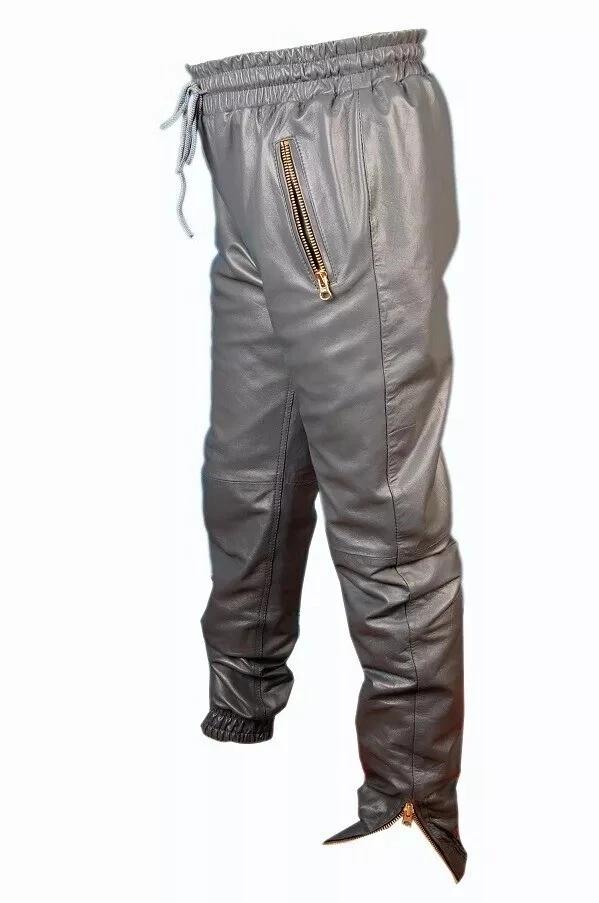 Wear High Trouser Soft Wear Quality Genuine Pants Men's Joggers Leather Lambskin