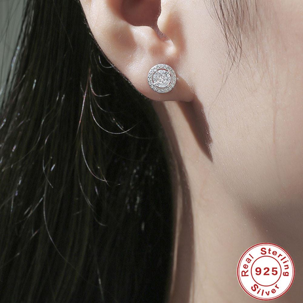 0.5 Carat S925 Silver Earrings Women'S Round Bag Stud Earrings Temperament Wedding Moissanite Gift Ear Jewelry Source