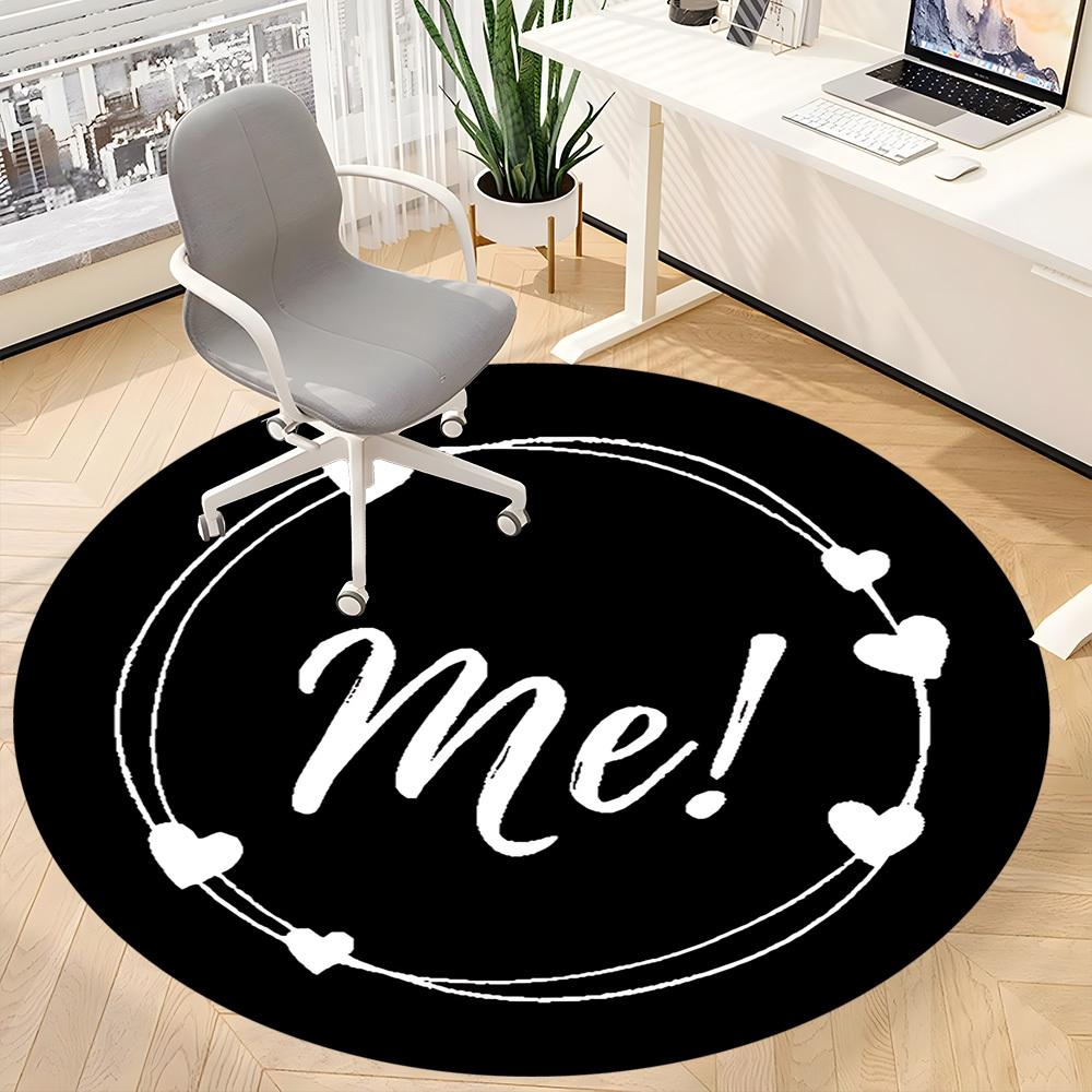 1PC Me Heart Office Round Area Rug, Mat Suitable ForOffice, Under Office Chairs Bedroom Living Room Home Decor, Room Deco