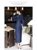 2026 Spring Women's Long Sleeve Elegant Denim Slit Dress