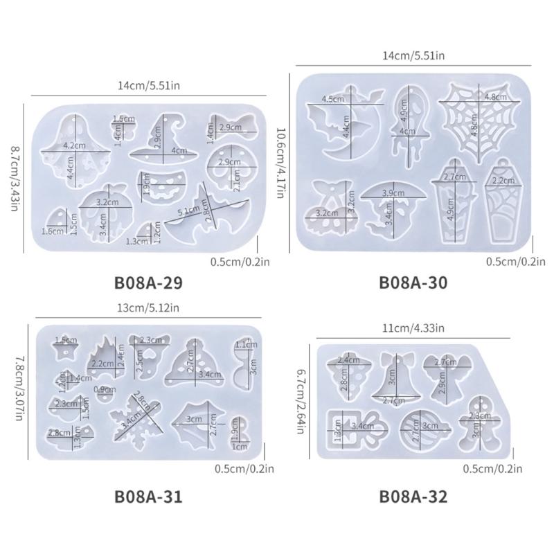 Halloween Crafting Moulds Silicone Pumpkin Specter Earring Jewelry Tool Unique Pendant Earrings Mold Silicone Texture