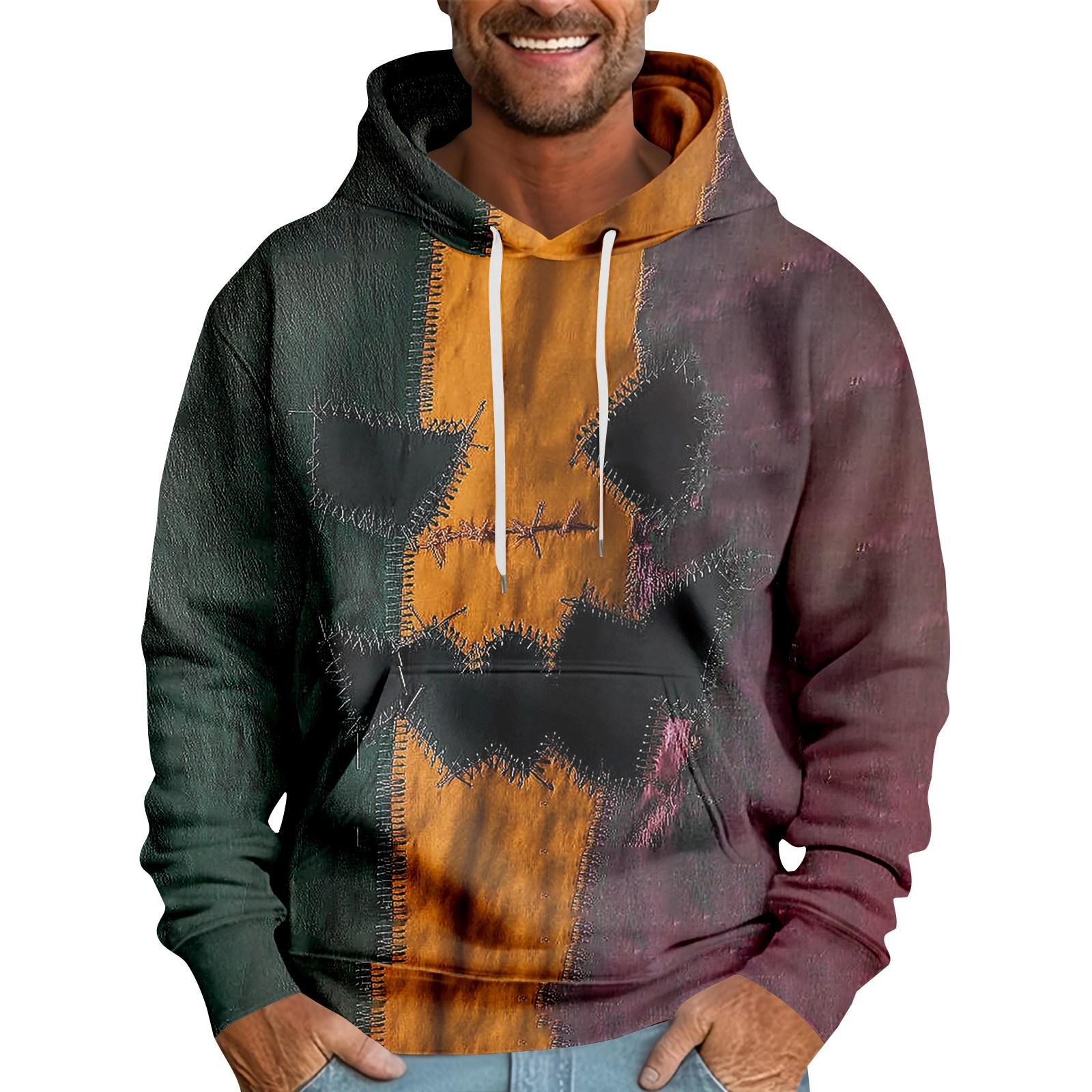 

Мужская толстовка с капюшоном свободного кроя с принтом на Хэллоуин L