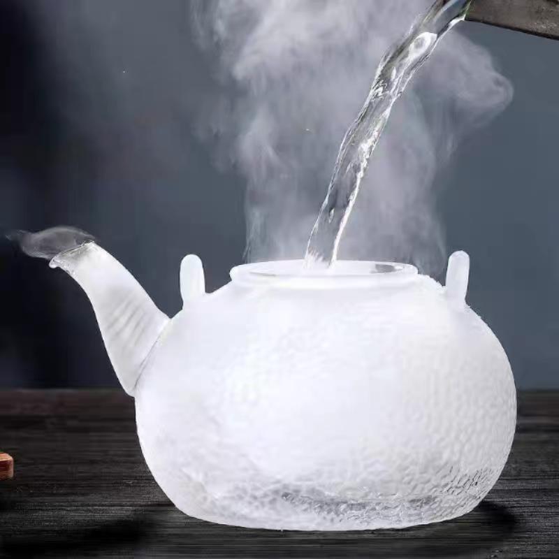 JUSTINLAU Copper Handle Glass Teapot Clear Thickening Glass Kettle High Temperature Resistant Teapot For Electric Ceramic Stove