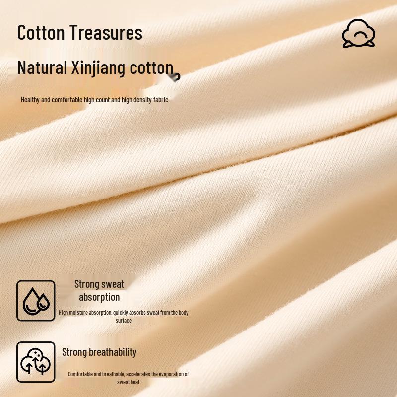 Men's Pure Cotton Breathable Mid-Waist Boxer Briefs - Comfortable Flat-Leg Youth Shorts for Autumn