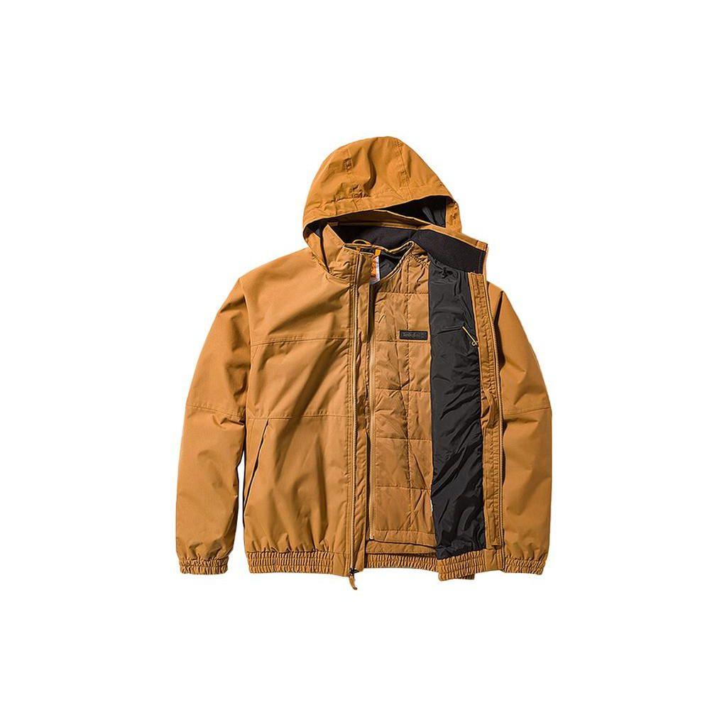 Timberland Solid Color Outdoor Waterproof Three-In-One Hooded Jacket Men Jackets Wheat A6NFS-P47
