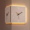 Modern Double-sided Corner Wall Clocks Luxury Clock Watch Creative Living Room Design Clocks Minimalist Watches Home Furniture