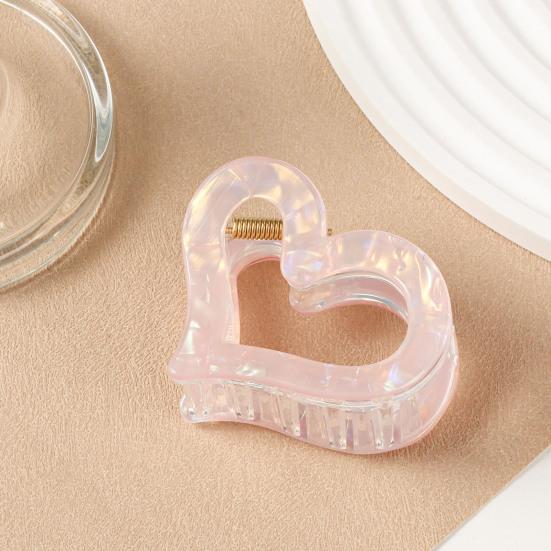 Hair Claw Anti-slip Teeth Hollow Heart Design Hair Clip Medium Size Back Head Shark Hair Claw Strong Grip Hair Accessory