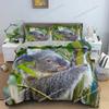 Cartoon Koala Duvet Cover King Queen Lovely Animal Bedding Set for Kids Teens Adults Wildlife Quilt Cover with Pillowcase