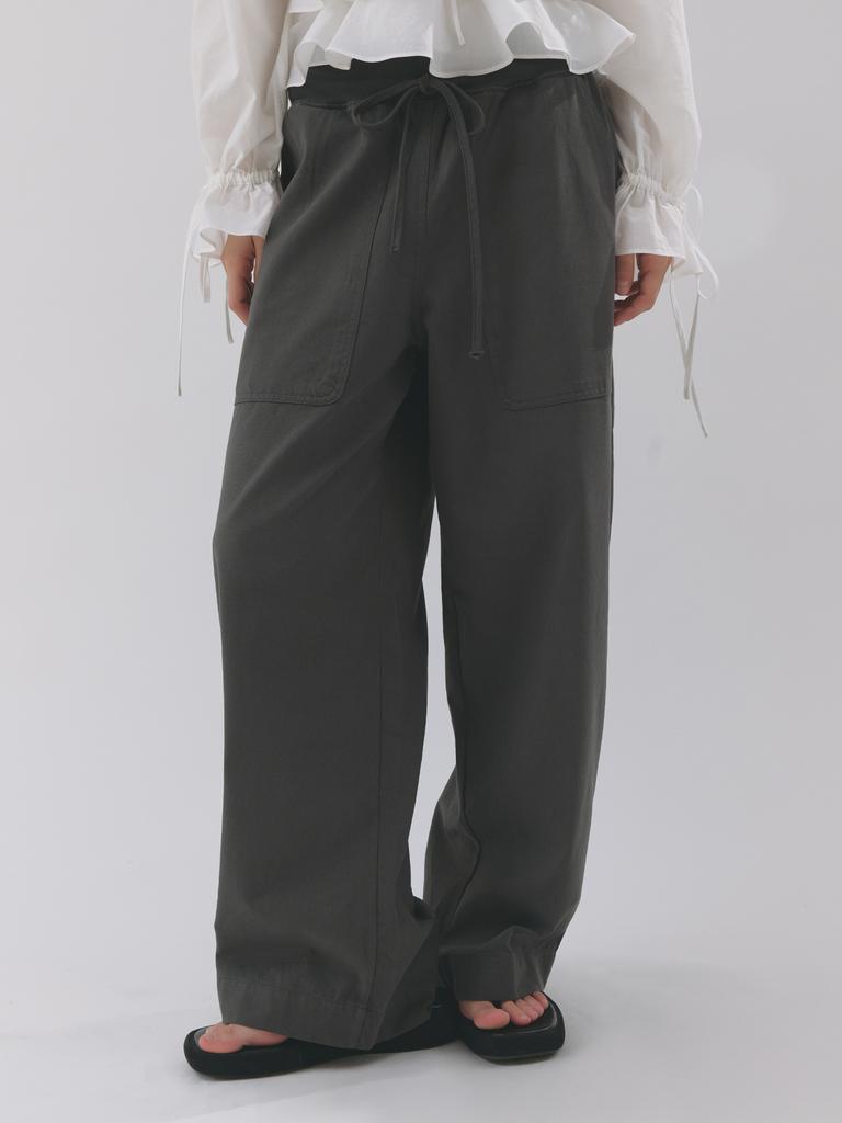 HETHERMENT Rib Summer Cotton Pants (Deep Khaki)