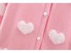 Children's Mink-Heart Jacquard Cardigan - Spring/Autumn Core-Spun Yarn Sweater for Girls