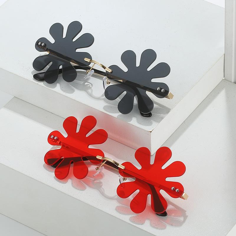 Borderless Glasses, Personalized Flower Glasses, Hip-Hop Funny Street Sunglasses Woman