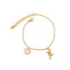Summer Fashion Simple Peach Heart Jewelry Niche Love Accessories Titanium Steel Diamond Bracelet Women'S Jewelry