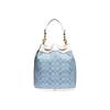 Coach 23 Frill Print Drawstring Canvas And Leather Tote Shoulder Crossbody Bag Medium Women Bags White Denim-Blue C4693-B4SUX