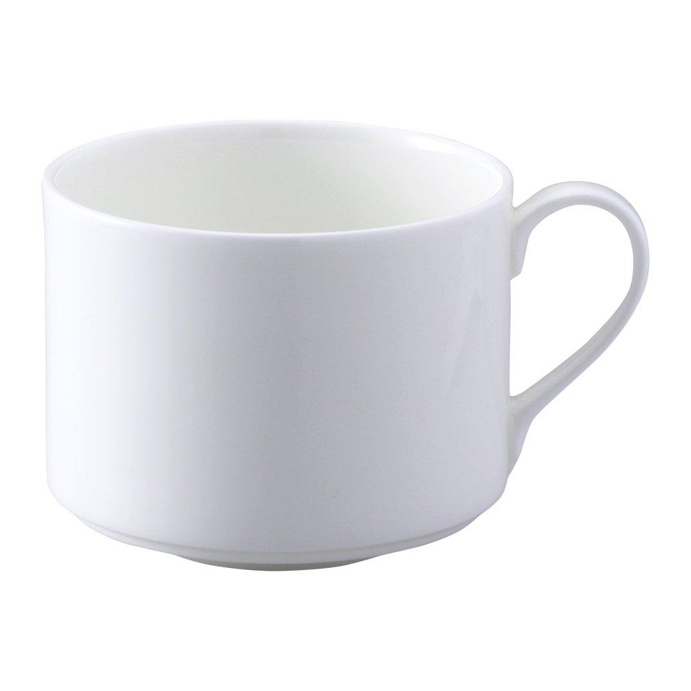 NARUMI Stackable Cup and Saucer, Sensu Plain, White, 240cc, 51799-2903