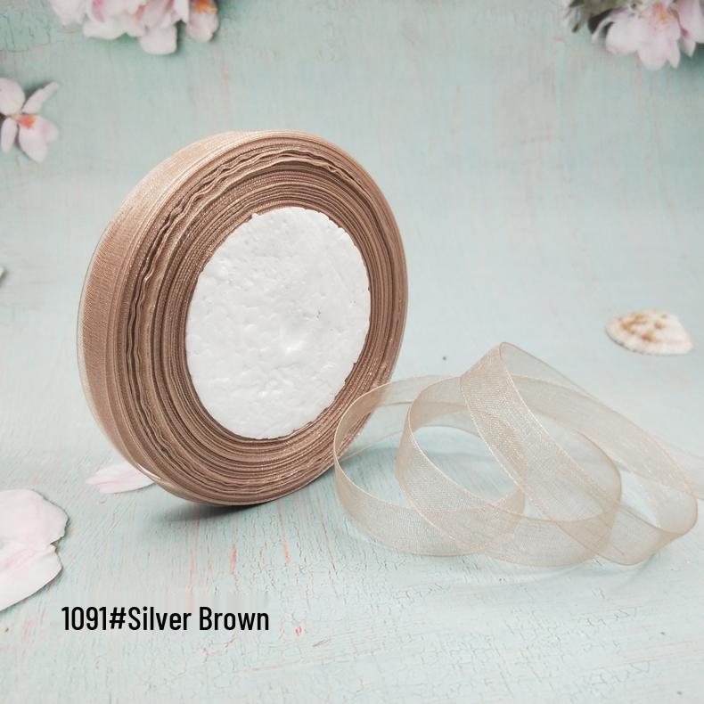 Cinta de Hilo de Nieve Transparente de 1,2 cm para Manualidades: Ganchillo, Accesorios para el Cabello, Lazos, Regalos, Empaque para Pasteles y Cajas, Cinta de Seda