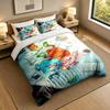 Soft Bedding Set Amazing World of Gumball Pattern, 1 Duvet Cover Plus 2 Pillowcases Stylish Bedroom Home Textile