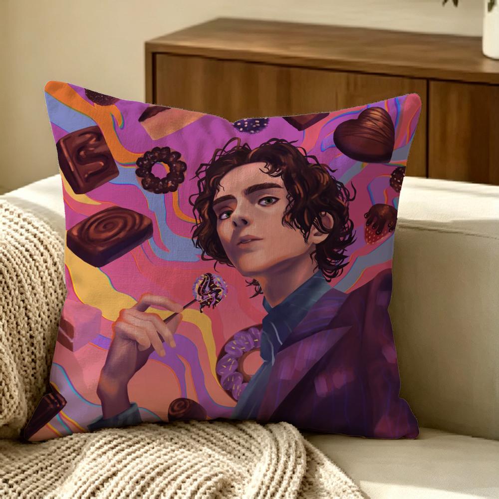 Tvshow Wonkas Cushion Cover Pillow Cover Nordic Minimalist Throw Doublesided Print Cushion Case For Sofa Bedroom Decor
