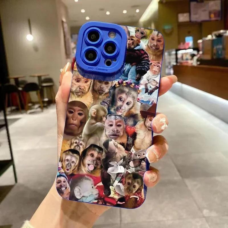 New Creative Monkey Pattern Phone Case For iPhone 16 Pro Max 15 14 13 12 11 XS X XR 7 8 Plus SE Shockproof Soft Cover