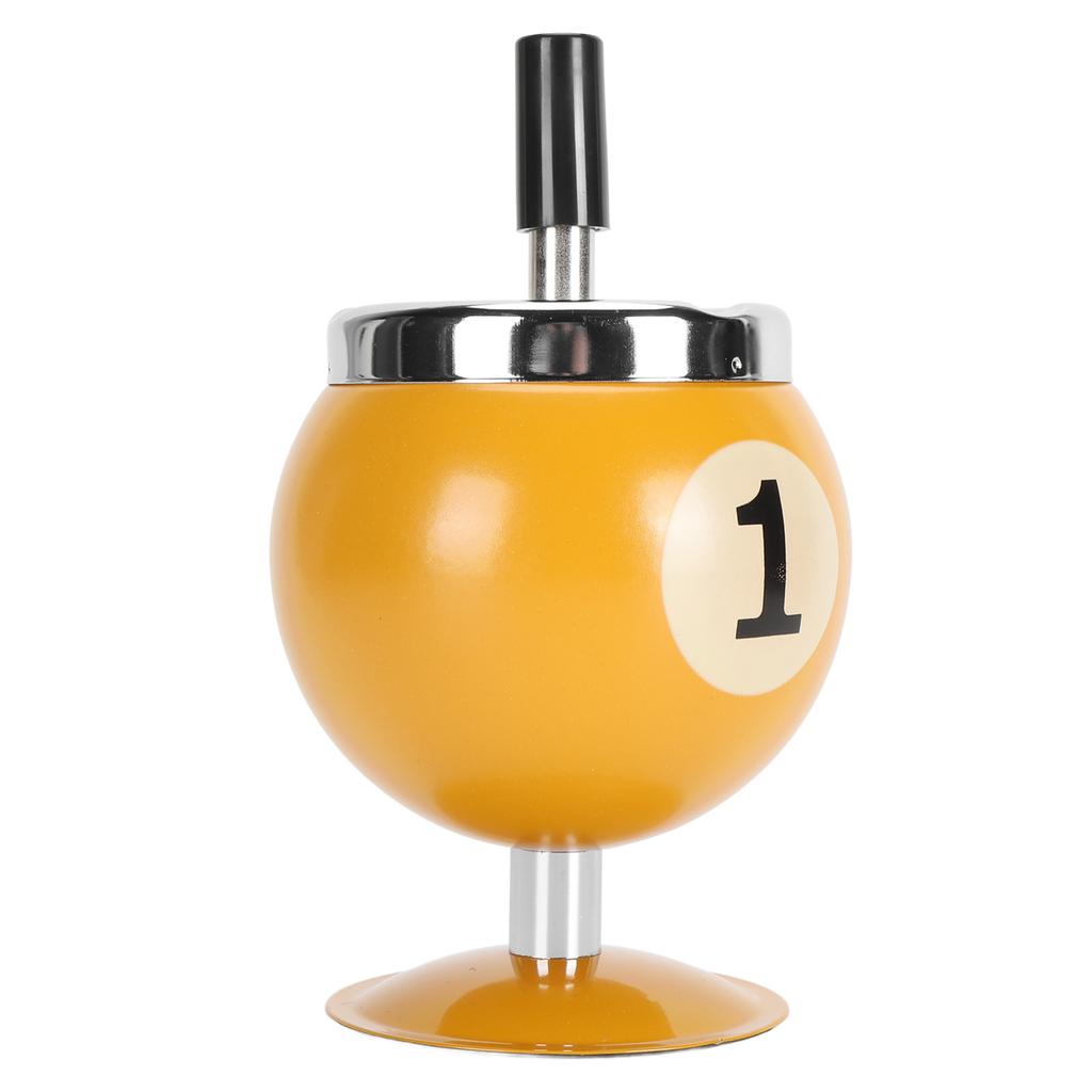 Windproof Ashtray with Lid Iron Stylish Billiard Shaped Decorative Ashtray for Home Restaurant Coffee Shop KTV Bar