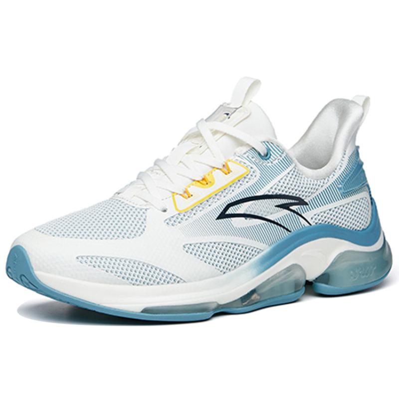 Anta Cushioned Slip-Resistant Abrasion-Resistant Breathable Low-Top Running Shoes Men's White Blue Yellow Sneakers 112215501-3