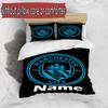 3pcs Duvet Cover Set (1*Duvet Cover + 2*Pillowcase, Without Core), Custom Name Manchester City FC Pattern Bedding Set, Home Bedroom Decor Gift