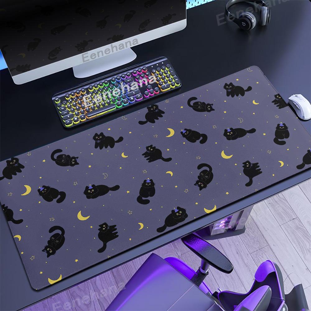 Large Kawaii Gamer Mouse Pad Cute Japanese Cat Hakimi Mouse Pad Art DeskMat Computer Gaming Accessories Carpet 900x400 Play Mats