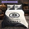 Set Biancheria da Letto Boston Bruins in Microfibra 3 Pezzi Copripiumino Decorativo per Camera da Letto Uso Domestico
