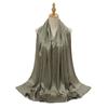 New Satin Silky Simulation Silk Long Scarf Shawl Pleated Solid Color Women's Long Scarf Headscarf