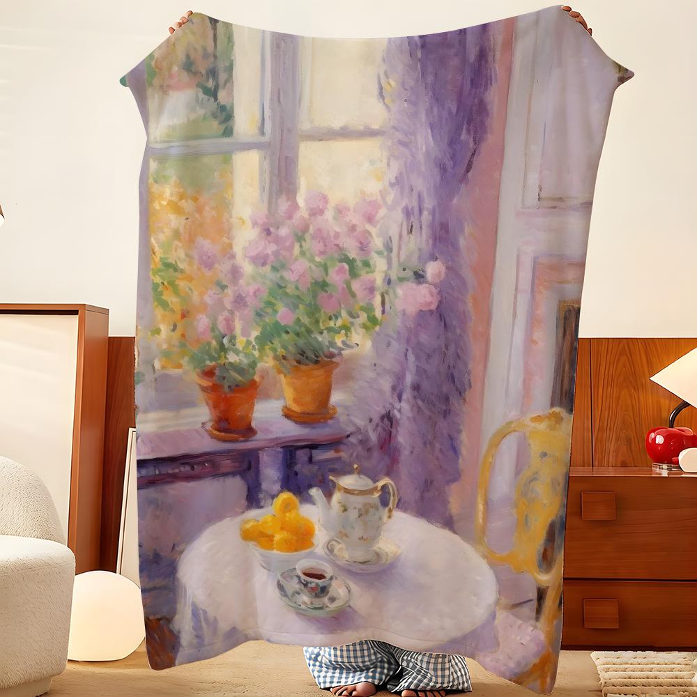 Artist P-Pierre B-Bonnard Throw Flannel Throw Blanket, Lightweight Cozy, Durable Washable cute Cool