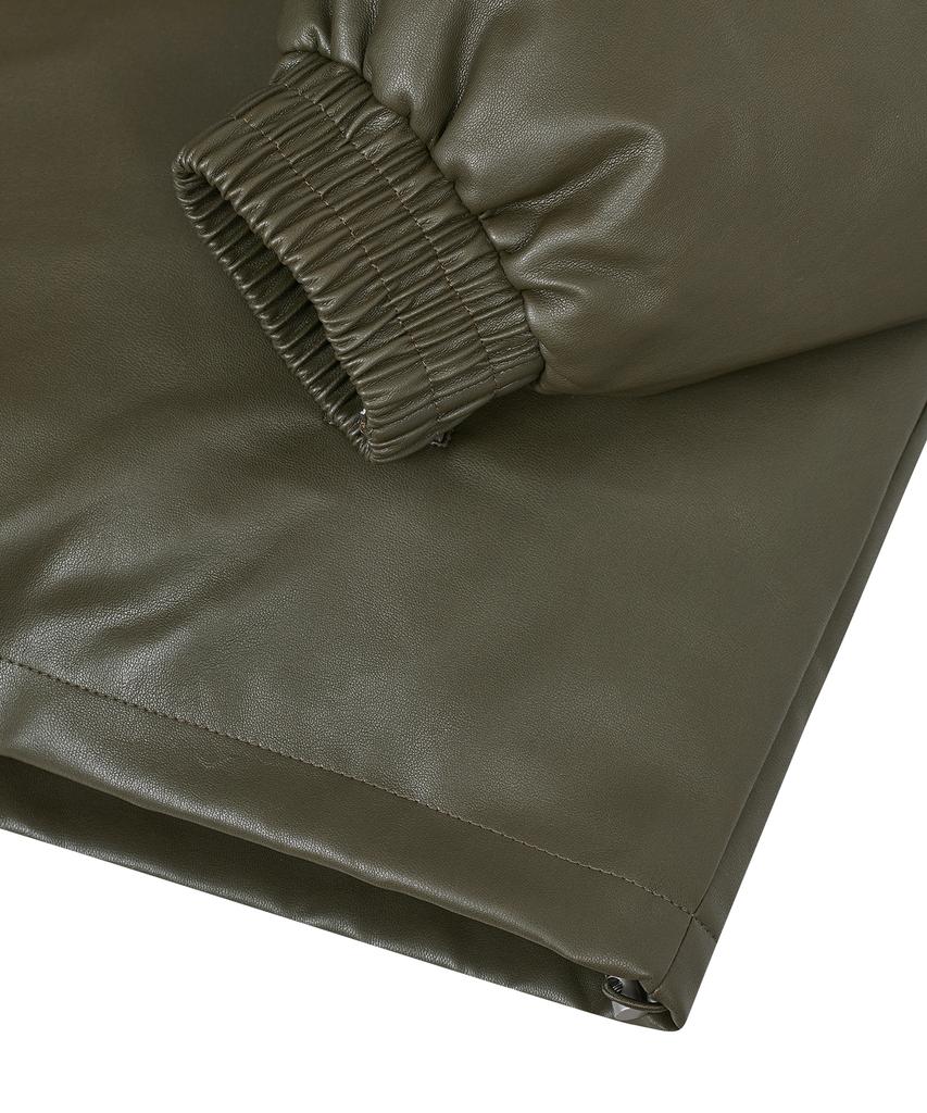 Standarderror 87-Stan104 Utility High-Neck Leather Padded Khaki