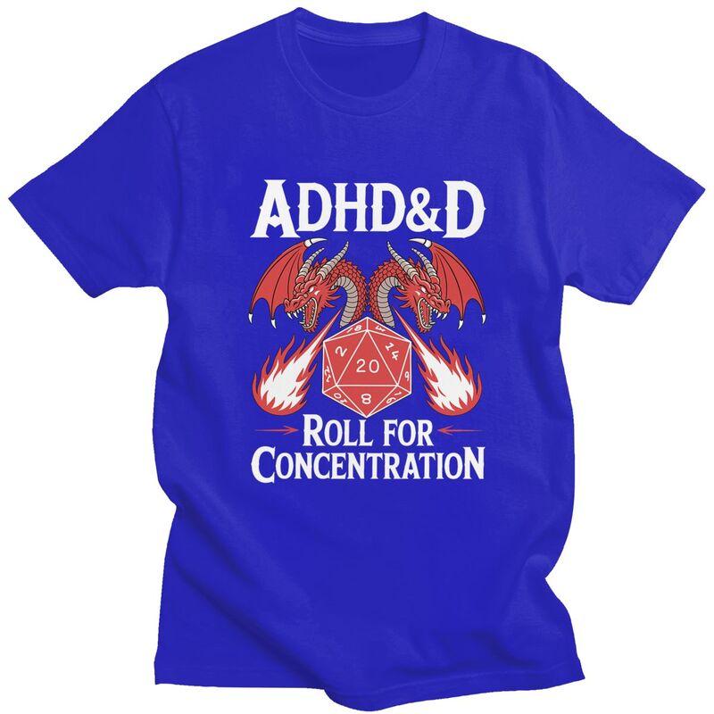 ADHS Rolle für Konzentration T-Shirt Unisex Kurzarm Mode Lässig Grafik T-Shirt Sommer Lockerer Schnitt Reine Baumwolle T-Shirt Oberteile