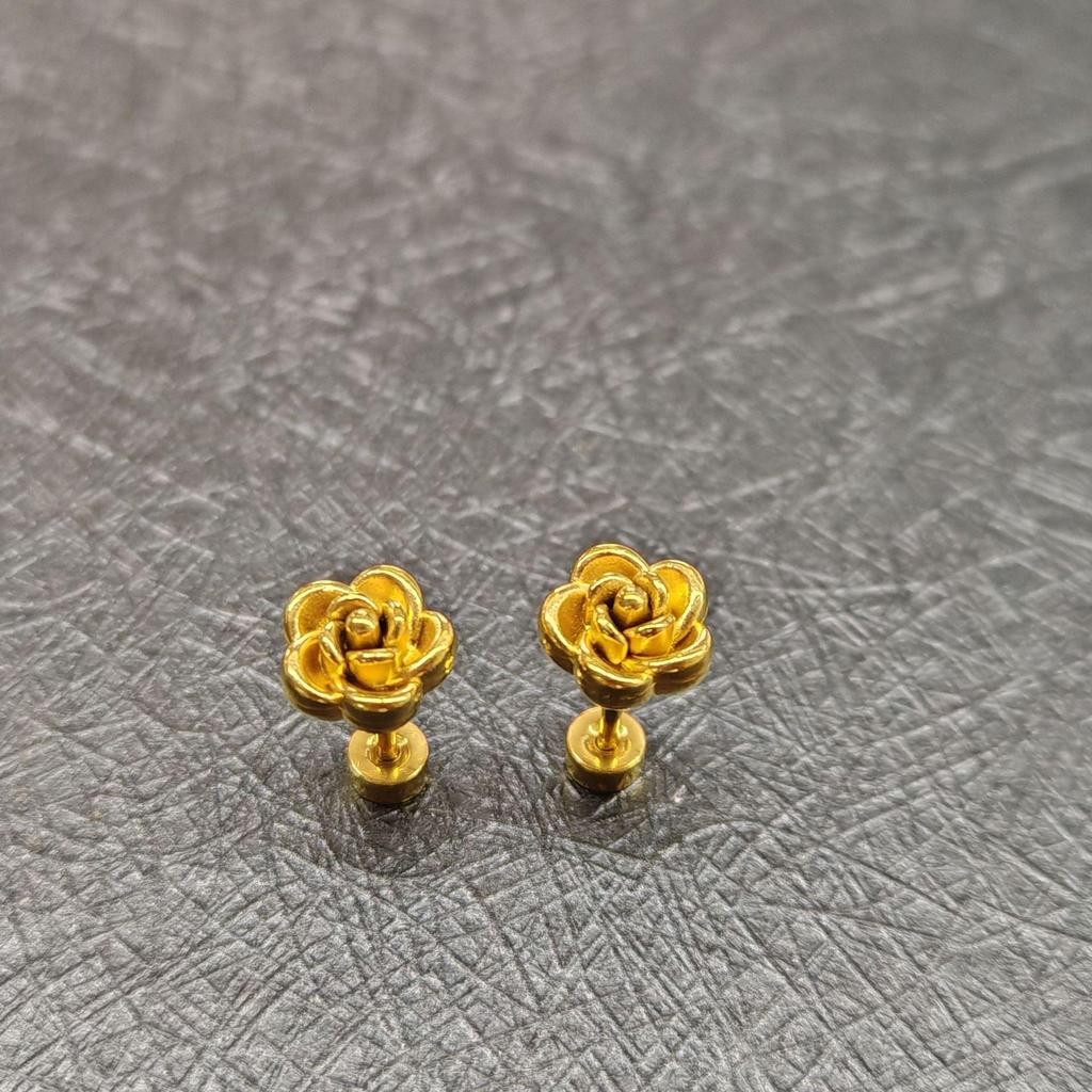 Ohrstecker aus Edelstahl mit Rosentwist gegen Verlust - Modisch, Exquisit, Vielseitig, Nicht verblassend.