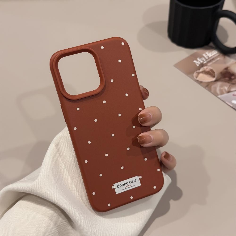 Korean-style Polka Dot IPhone 17 Case, Apple 15 Pro Max Phone Case, Minimalist and Stylish, Drop-proof, Soft Case