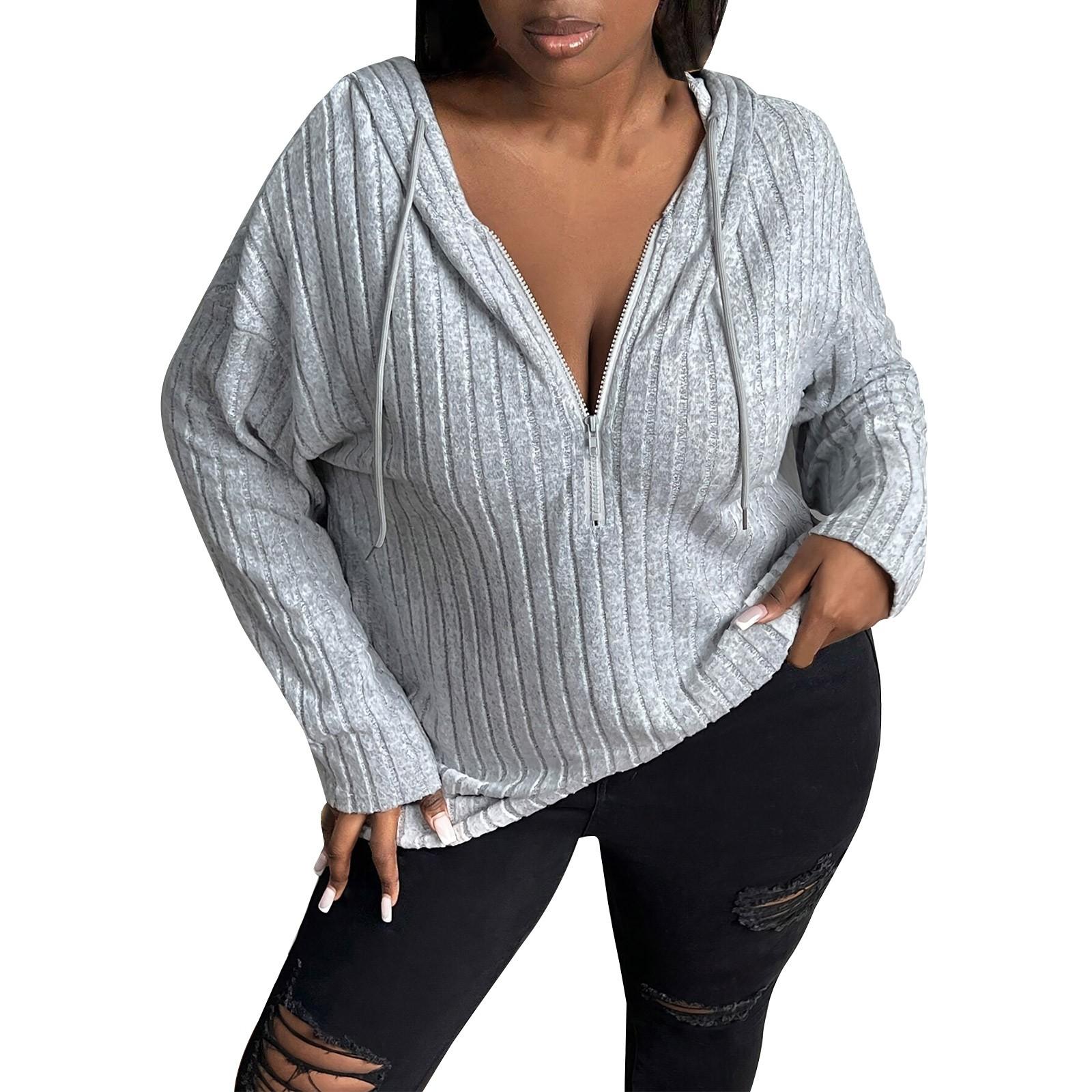 

Женская мода зима новый однотонный длинный рукав толстовка женская с капюшоном на молнии топ XXXXXL