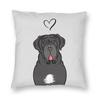Love Black Neapolitan Mastiff Square Pillowcase Polyester Linen Velvet Printed Zip Decorative Home Cushion Case