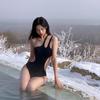 Women's 2024 Black One-Piece Swimsuit: New Hot Summer Slim Style