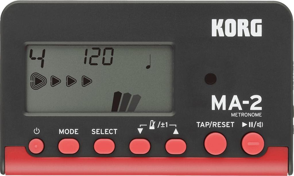 KORG Metronome Ideal for wind brass a cappella and individual Features 100 hours of continuous lightweight and compact MA-2 (Black/Red) - ensembles,