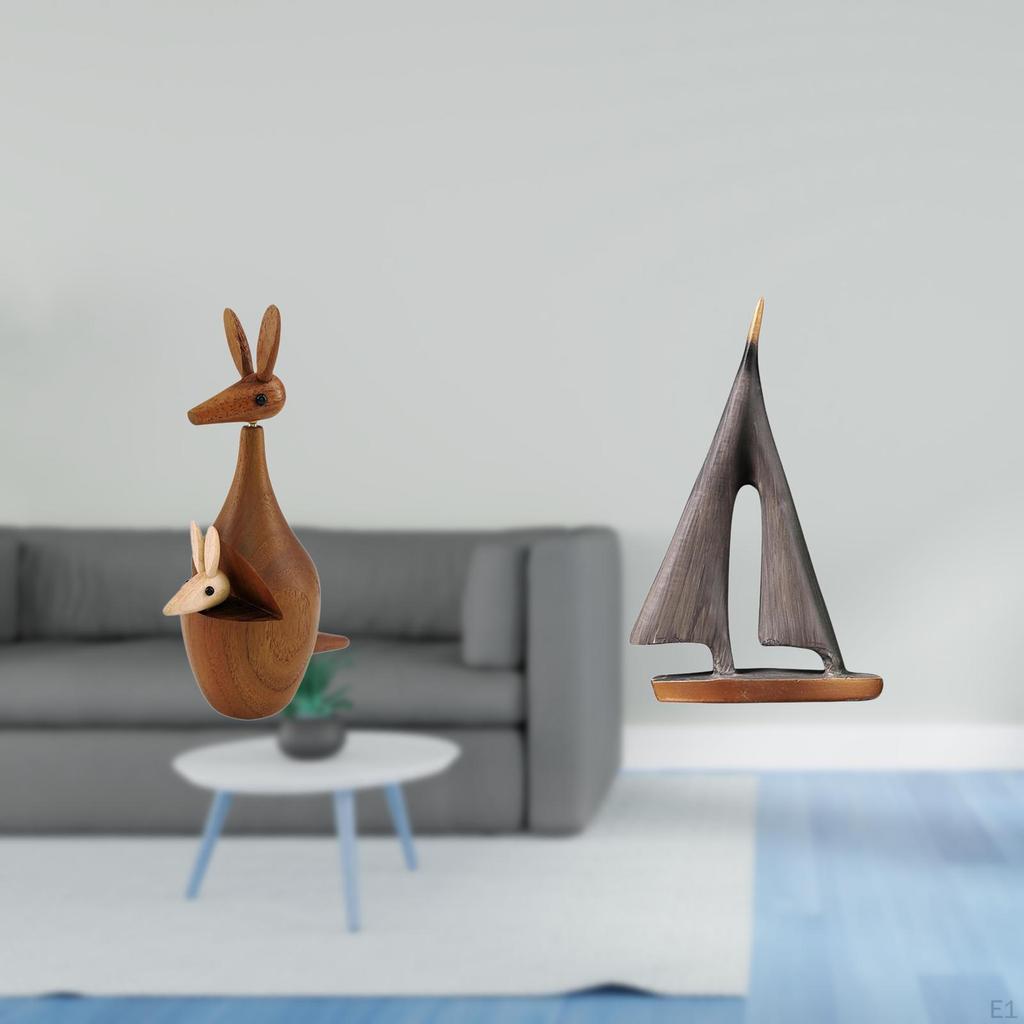 And Sailboat Figurine Sculpture Unique Decorative Art for Bedroom Bookshelf Room Desktop Ornament