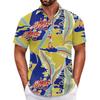 Hawaiian Retro Style High Sense Loose Beach Shirt Jacket Seaside Vacation Versatile Short Sleeve Flower Shirt Men'S Trend