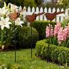 Accenti Bizzarri per il Giardino 3 Pezzi Palo a Terra con Uccelli in Metallo Arrugginito, Scultura di Uccelli Carini, Arte Decorativa Animali per Palo da Giardino Decorazione Esterna, Regali Amici