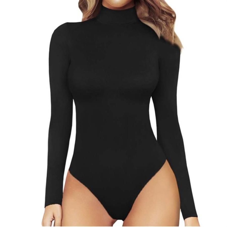 Women's Casual Bodysuit Long Sleeve Bodycon Catsuit Leopard Print
