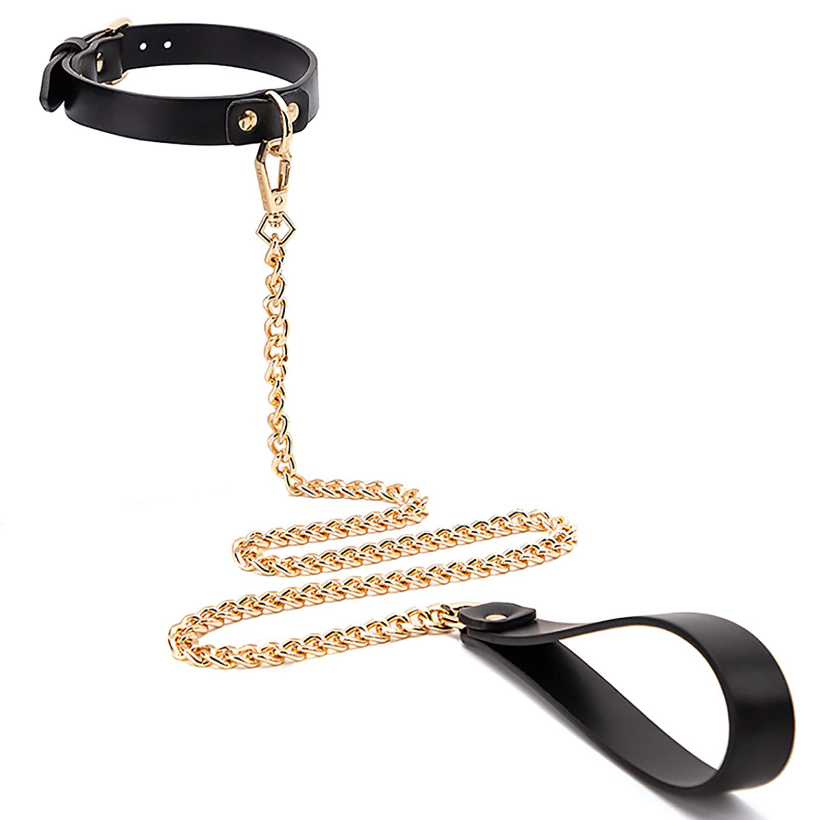 

SM Goods Collar for SM Collar with Cute PU Metal Pull SM Adult Black [Tibemi] Humans, Leash, Belt, Chain, Dominatrix, Cosplay, Play, Adjustable, чёрный