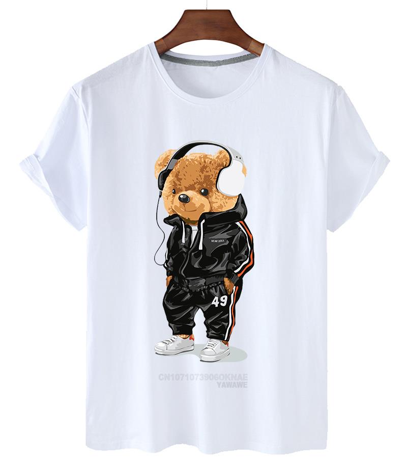 New Arrival Teddy Bear Harajuku Tshirt for Unisex Summer Short SleeveTshirt Unisex Summer Clothes Comfortable Daily Unisex T Shirt